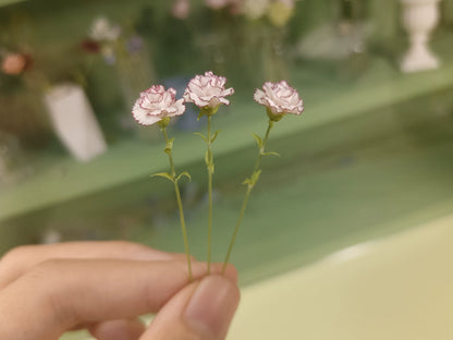 1:6 Scale Miniature Clay Carnation Flower BJD Dollhouse Decor Mariposa