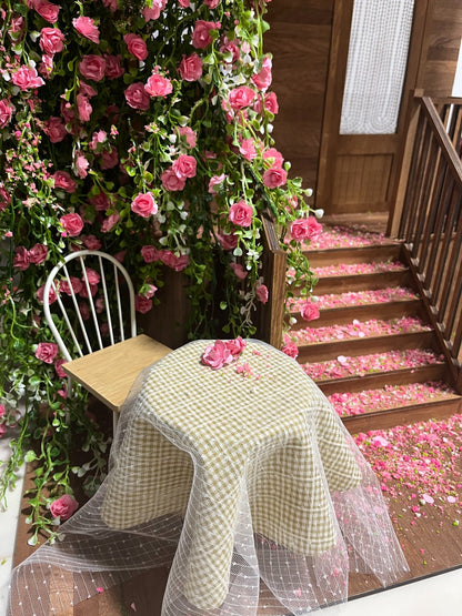 1:6 Scale Miniature Dollhouse With Rose Themed Photography Scene