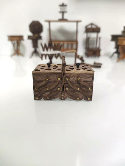 Boîte de rangement pliable miniature pour maison de poupée