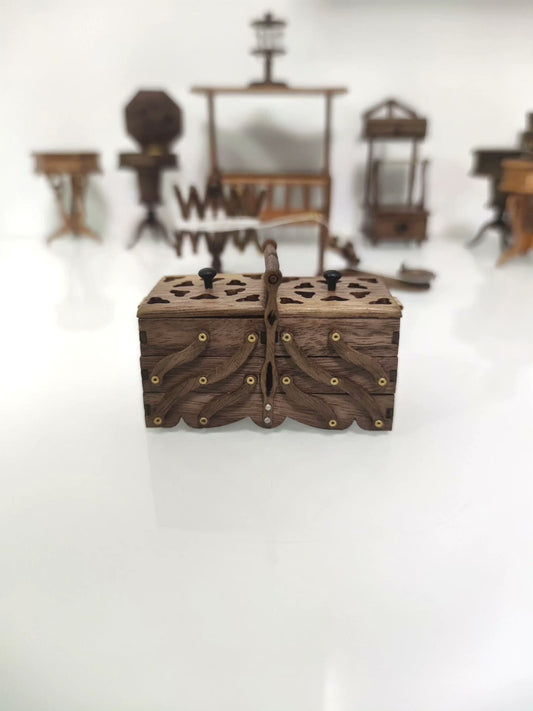 Caja de almacenamiento plegable en miniatura para accesorios de casa de muñecas