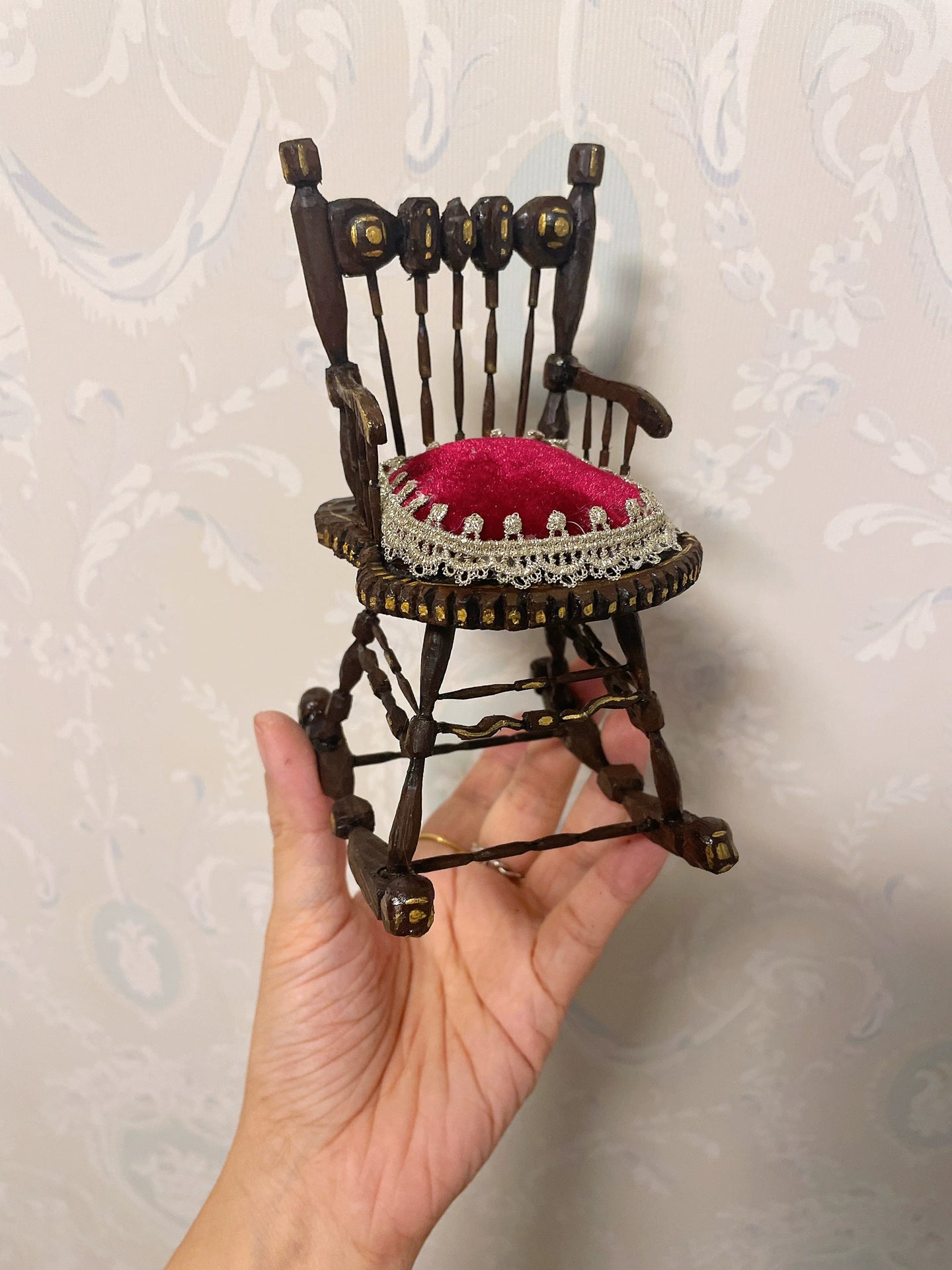 1:6 Scale Vintage Rocking Chair Miniature Dollhouse Furniture For Blythe Doll Accessories