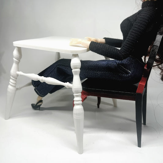 Mesa de centro de madera a escala 1:6, muebles de casa de muñecas en miniatura para sala de estar