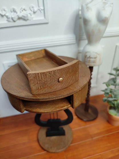 Mesa de lira a escala 1:12, muebles de casa de muñecas en miniatura para exhibición fotográfica