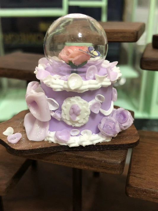 Pastel de arcilla en miniatura a escala 1:12, decoración de comida para casa de muñecas en miniatura