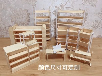 1:12 Scale Miniature Dollhouse Furniture Supermarket Shelf Cabinet Checkout Counter Storage