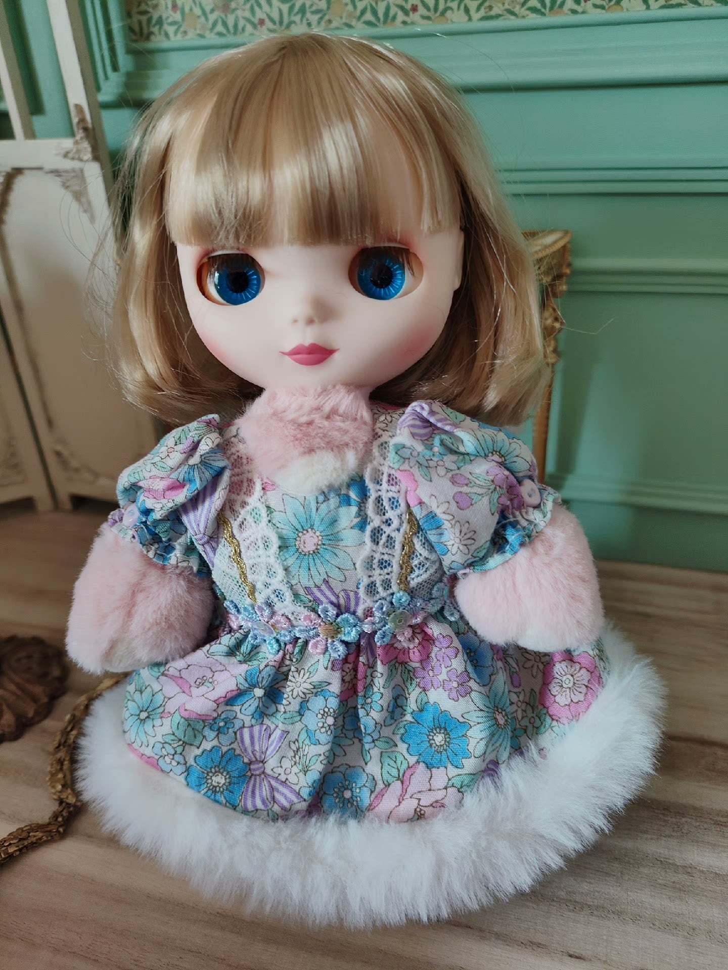 1:6 Scale Miniature Plush Doll Blythe Forest Carnival Anne Pink