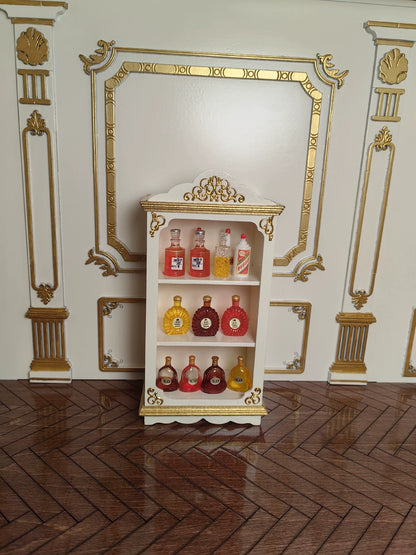 Armoire en bois de style français, échelle 1:6, échelle 1:8, échelle 1:10, échelle 1:12, vitrine, meubles miniatures pour maison de poupée, armoire à vin