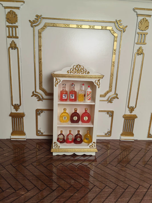Armoire en bois de style français, échelle 1:6, échelle 1:8, échelle 1:10, échelle 1:12, vitrine, meubles miniatures pour maison de poupée, armoire à vin