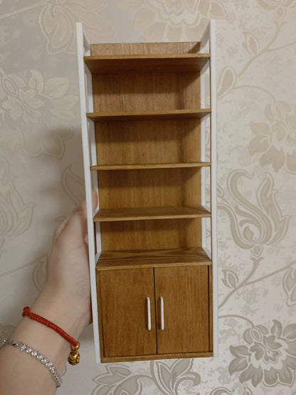 1:6 Scale Wooden Cabinet Shelf Miniature Dollhouse Furniture For Blythe Ob11 Vintage Display