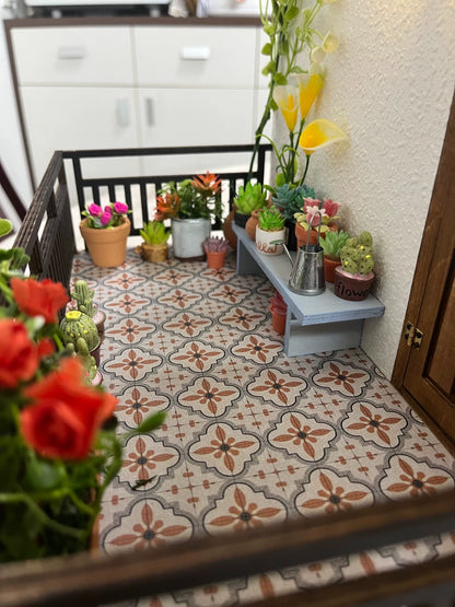 Muebles en miniatura para casa de muñecas de doble cara a escala 1:12 para sala de estar y dormitorio