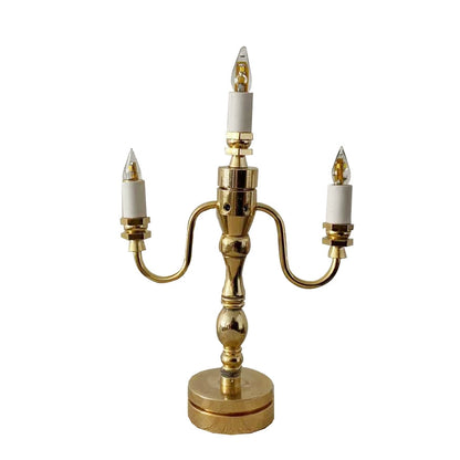 Bougeoir LED miniature à trois lumières pour maison de poupée, échelle 1:6, pour accessoires de figurines BJD Blythe