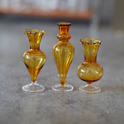 Vase miniature en verre à l'échelle 1:6, pot de fleurs, accessoire pour maison de poupée BJD, artisanat en argile, accessoires de scène DIY