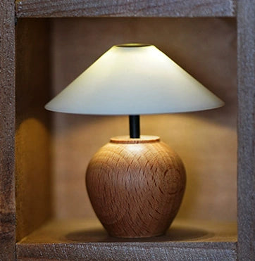 Lámpara de mesa para casa de muñecas en miniatura a escala 1:12 con control táctil y función recargable - Accesorio BJD estilo Wabi Sabi