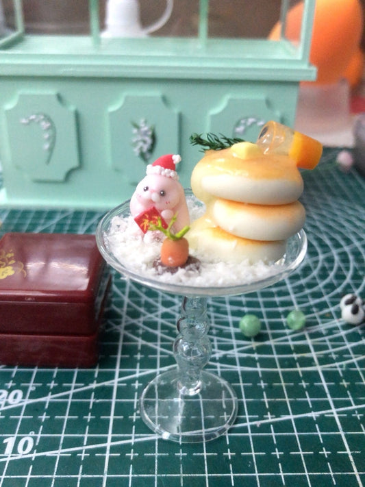 Gâteau gaufré miniature en argile à l'échelle 1:12, décoration alimentaire pour maison de poupée
