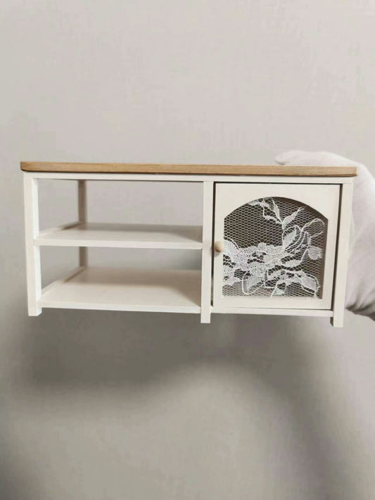Table de cuisine miniature à l'échelle 1:12 avec nappe en dentelle pour maison de poupée