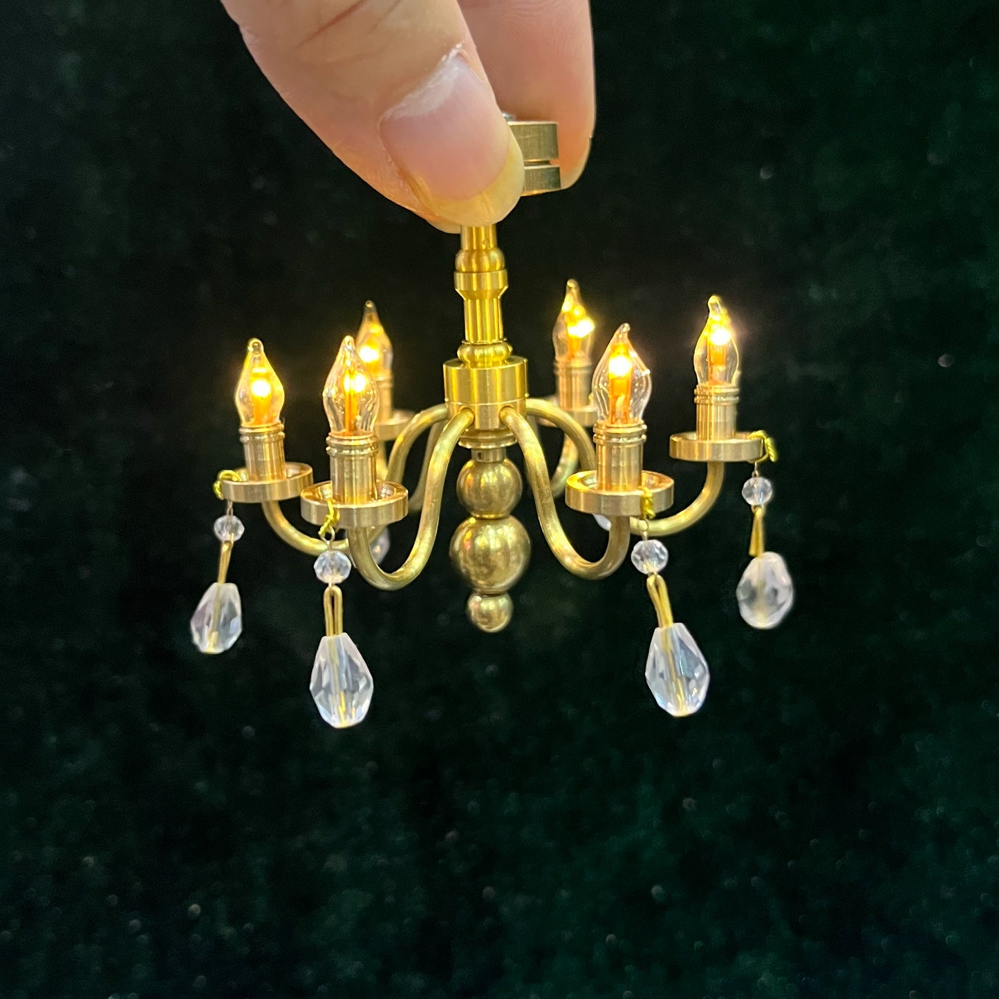 Lustre miniature à LED pour poupée BJD, échelle 1:6, accessoires de photographie pour maison de poupée Blythe Ob11