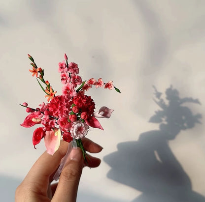 1:12 Scale Miniature Dollhouse New Year Floral Decorations Set
