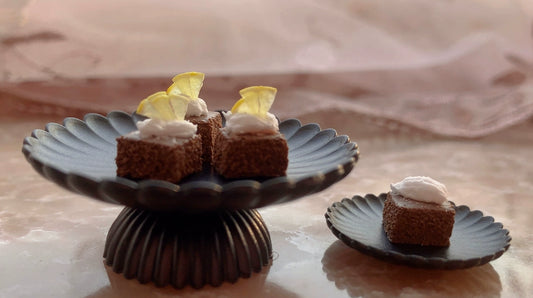 1:12 Scale Miniature Lemon Brownie Cake For BJD And Ob11 Dolls