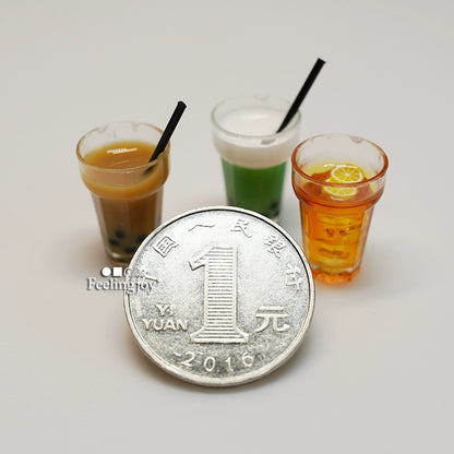 Service à thé miniature pour maison de poupée, échelle 1:6 et échelle 1:12, avec accessoires pour thé noir, citron et matcha