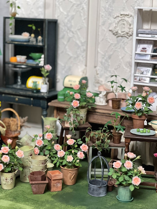 1:6 Scale Miniature Rose Potted Plant For Blythe Dollhouse Decor