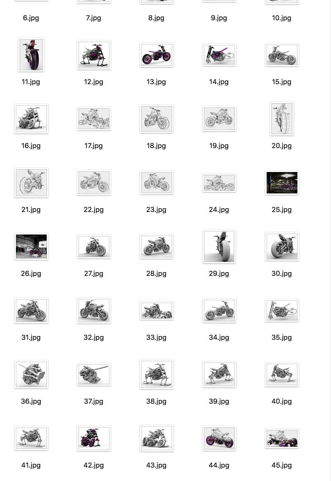 1:6 Scale Motorcycle Street Bike 3D Model Design File Miniature Vehicle Blueprint