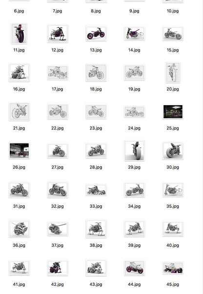 1:6 Scale Motorcycle Street Bike 3D Model Design File Miniature Vehicle Blueprint
