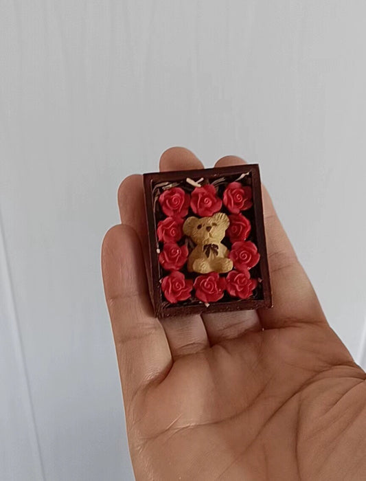 1:6 Scale 1:12 Scale Miniature Teddy Bear Wooden Flower Display Dollhouse Accessory Blythe BJD