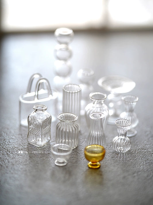 Vase miniature en verre à l'échelle 1:6, accessoire pour maison de poupée BJD Blythe, mini meuble décoratif