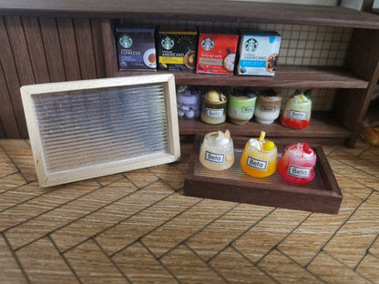 Bandeja en miniatura a escala 1:12, muebles para casa de muñecas en miniatura