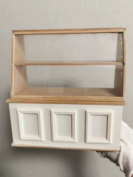 Vitrine à pain miniature en bois à l'échelle 1:12, meuble de maison de poupée pour cuisine, boulangerie