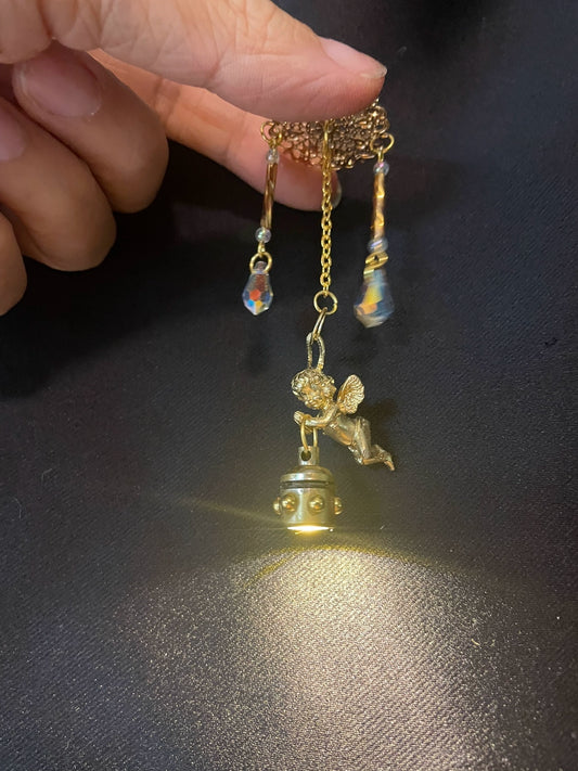 Lámpara de pared de ángel vintage en miniatura a escala 1:6 con luz de techo, iluminación para casa de muñecas en miniatura