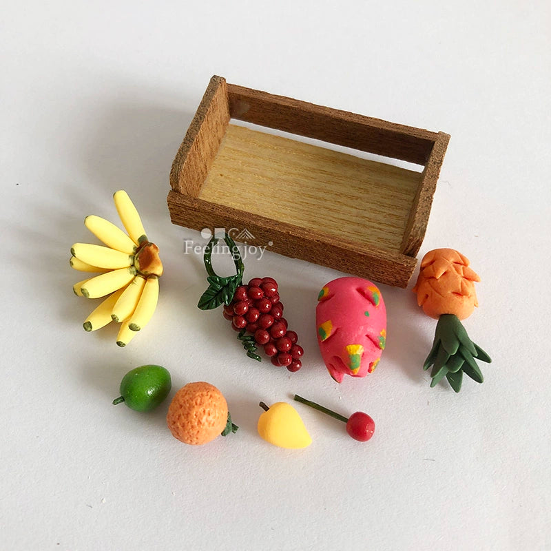 Maison de poupée miniature à l'échelle 1:12, ensemble de jeu de nourriture miniature à faire soi-même à l'échelle 1:24, fruits et légumes en argile, accessoires de simulation