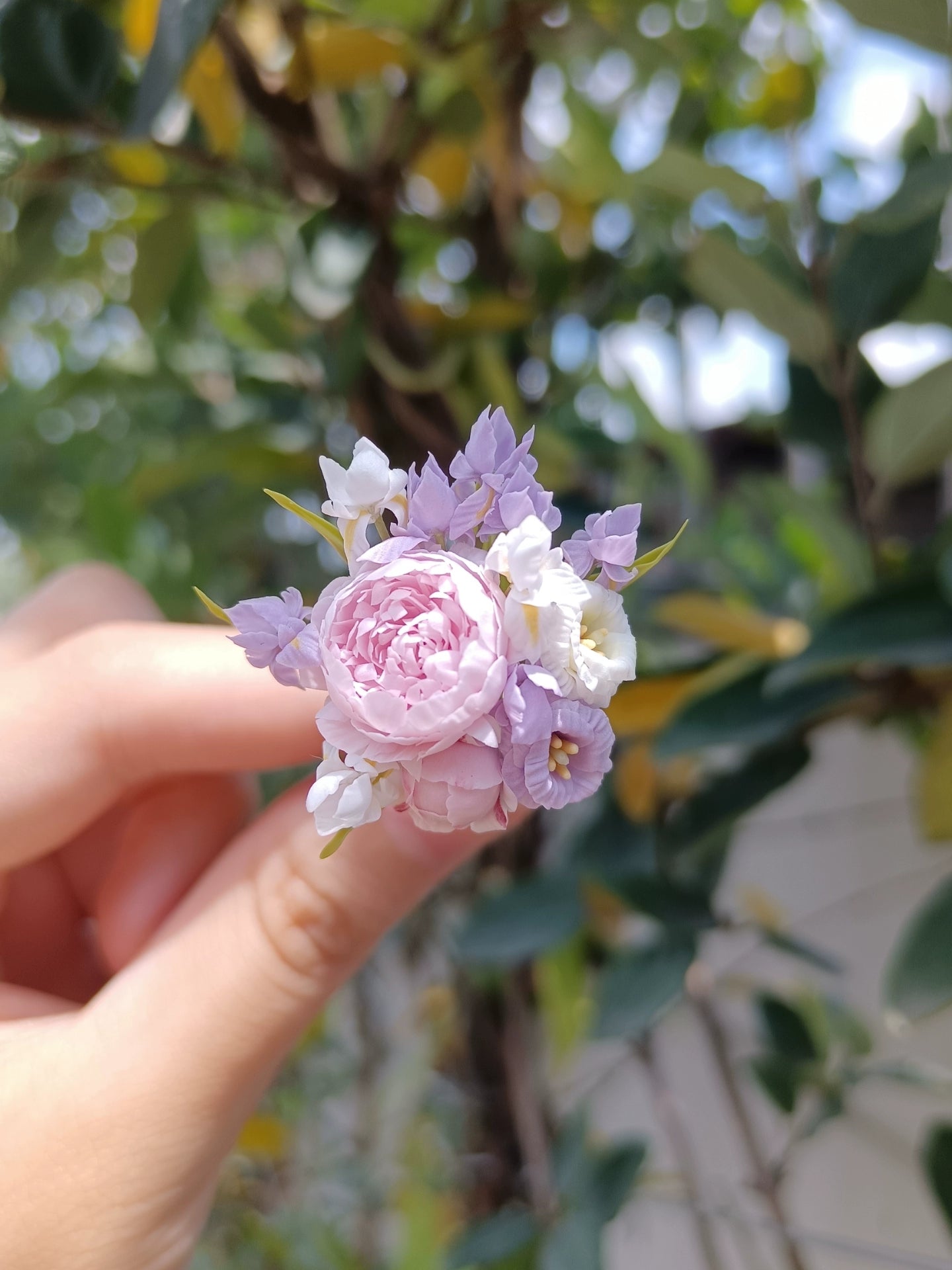 1:6 Scale Miniature Clay Flower Bouquet BJD Doll Accessory Blythe Doll Display