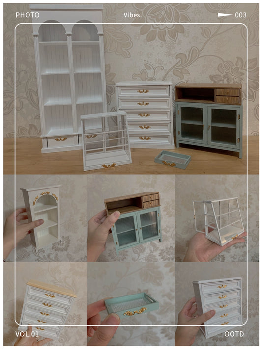 1:6 Scale 1:12 Scale Wooden Cabinet Bookshelf Display Shelf Miniature Furniture For Blythe Dollhouse