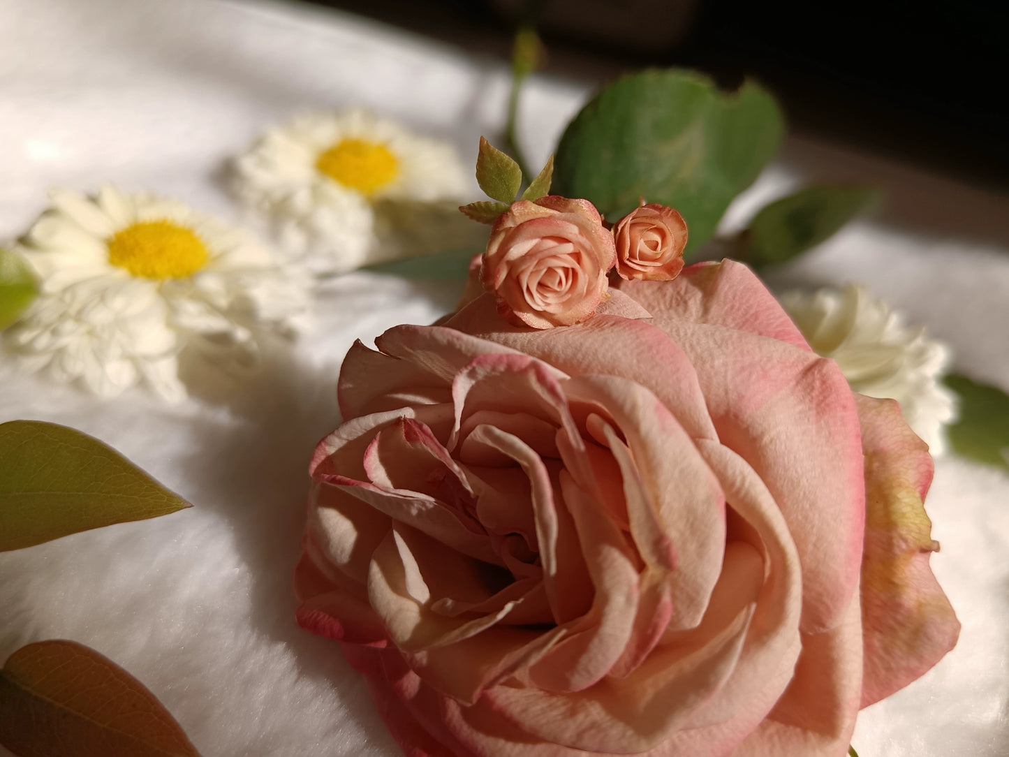 1:6 Scale Miniature Clay Rose BJD Decor Retro Cappuccino Rose Dollhouse Accessory