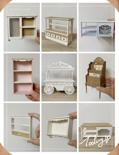 1:12 Scale Miniature Nordic Wooden Cabinet For Blythe Dollhouse Furniture