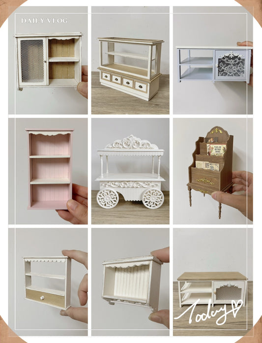 1:12 Scale Miniature Nordic Wooden Cabinet For Blythe Dollhouse Furniture
