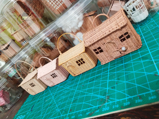 1:6 Scale Miniature Wicker Basket Dollhouse Accessory For Blythe And Ob11 Dolls