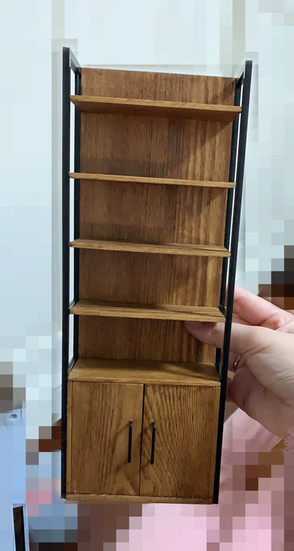 1:6 Scale Wooden Cabinet Shelf Miniature Dollhouse Furniture For Blythe Ob11 Vintage Display