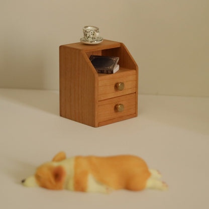 Mesita de noche de madera a escala 1:6, mueble de casa de muñecas en miniatura para Blythe BJD Ob11