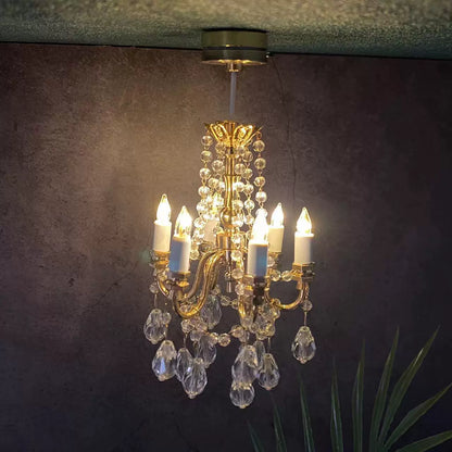 Lustre miniature à LED pour poupée BJD, échelle 1:6, accessoires de photographie pour maison de poupée Blythe Ob11