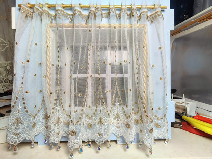 Rideau de maison de poupée miniature à l'échelle 1:6 et 1:12, style palais, accessoires pour maison de poupée BJD