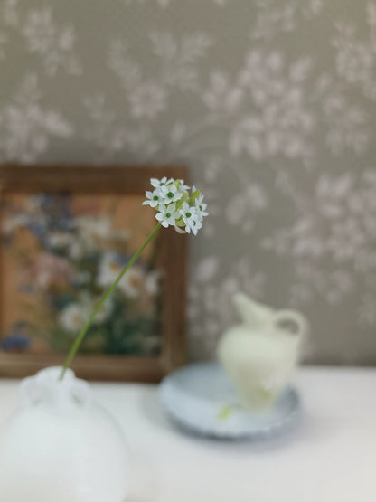 Estrella de Belén de terciopelo en miniatura, flor de arcilla, decoración para casa de muñecas BJD, escala 1:12