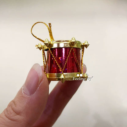 Accessoires de poupée BJD miniatures à l'échelle 1:6 et 1:12, tambour à main argenté, instrument de musique