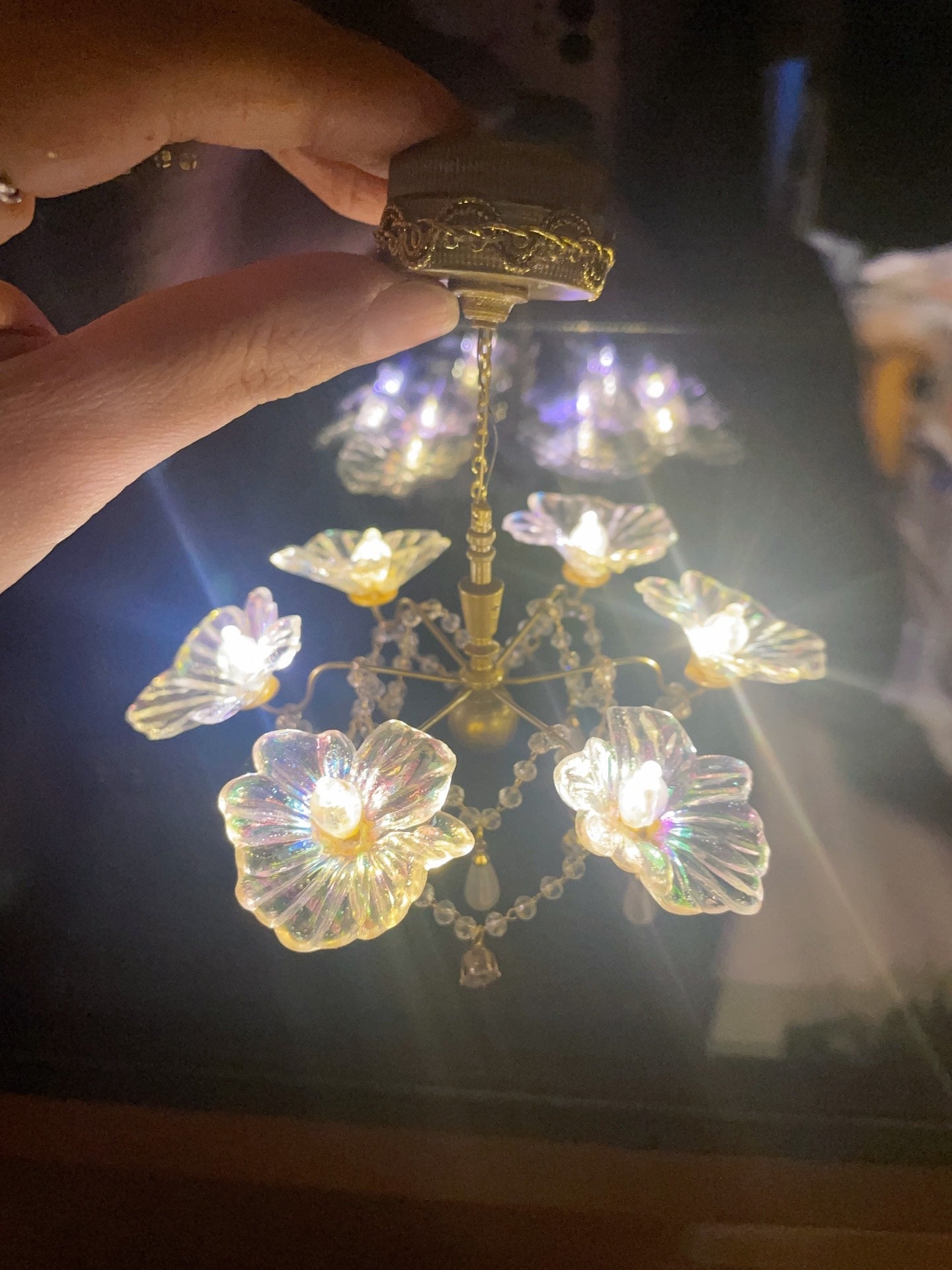 1:6 Scale Miniature Ceiling Light With Remote Control For Dollhouse