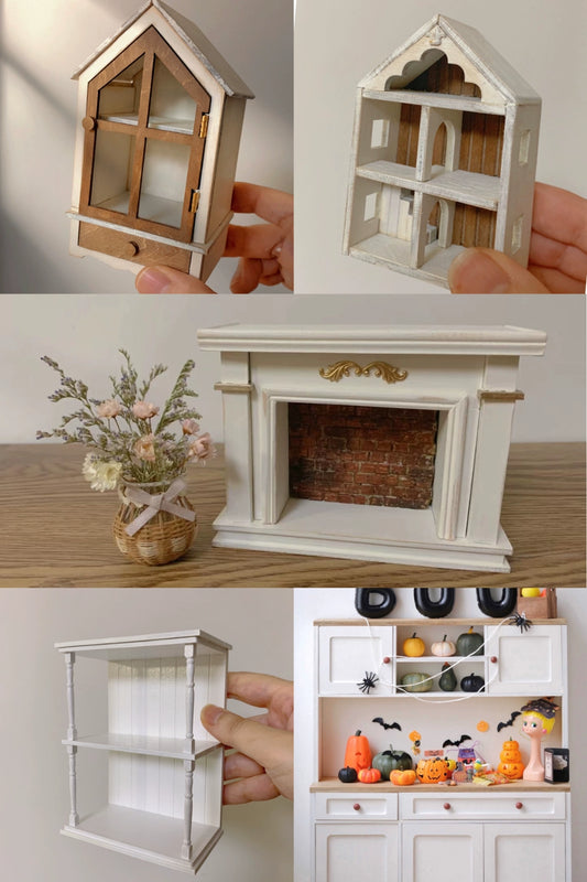 1:12 Scale Miniature Wooden Cabinet Bookshelf Dollhouse Furniture For Blythe Dolls