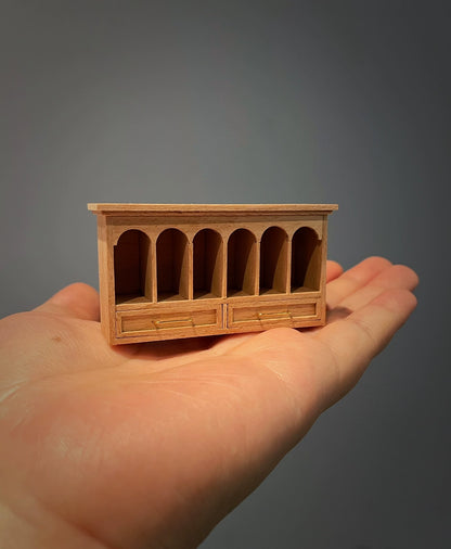 Étagère de rangement miniature en forme d'arche à l'échelle 1:12 pour maison de poupée