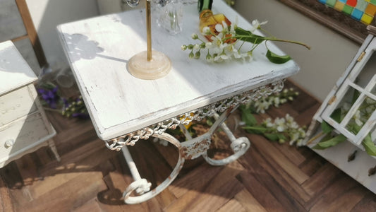 1:6 Scale Vintage Iron Garden Table Miniature Dollhouse Furniture For Blythe And BJD Dolls