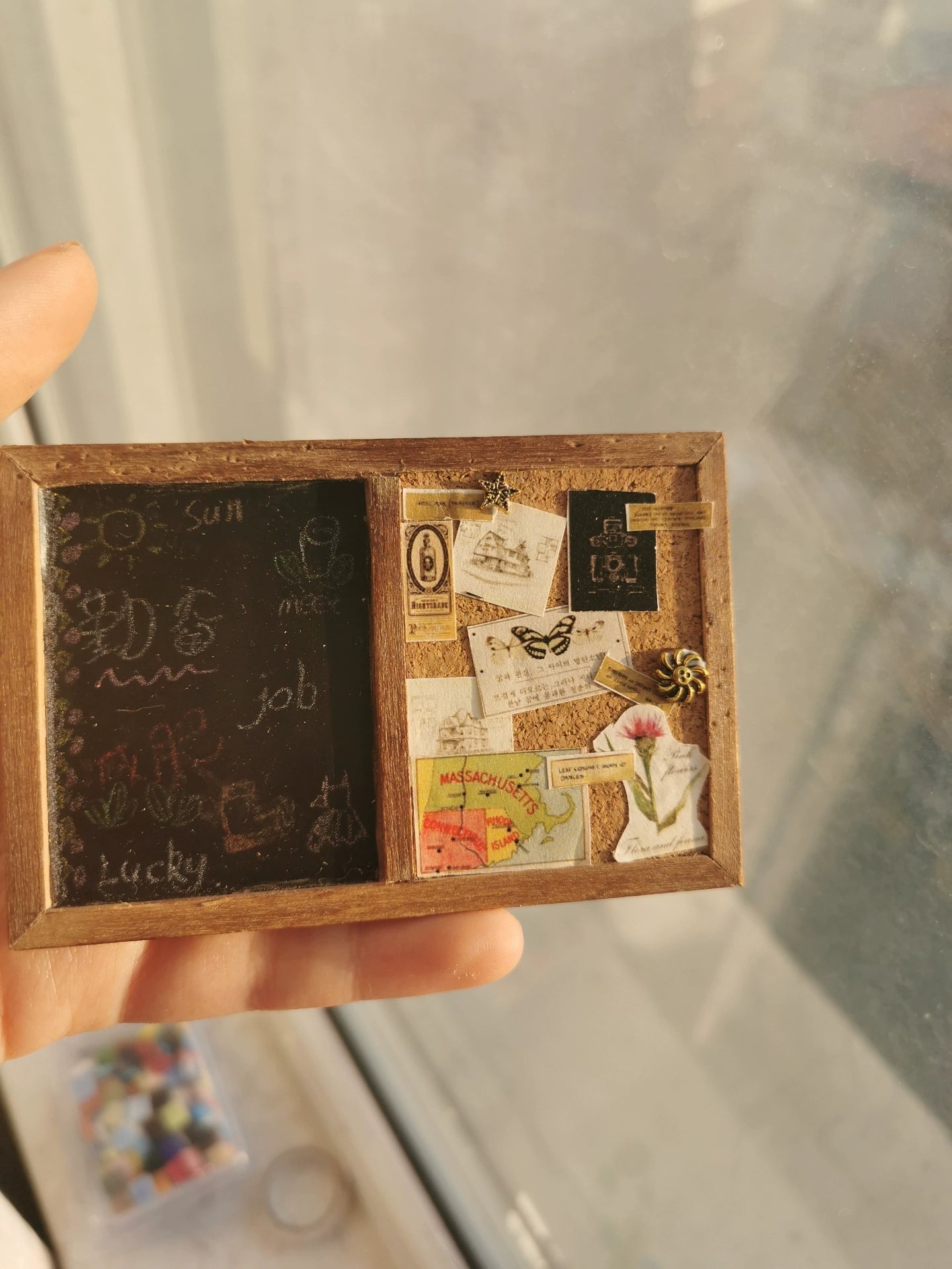1:6 Scale Miniature Vintage Chalkboard Message Board For Blythe BJD Dollhouse
