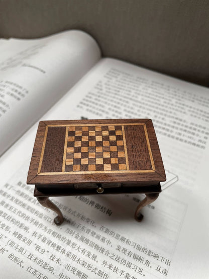 1:12 Scale Handmade Chess Table Miniature Dollhouse Furniture